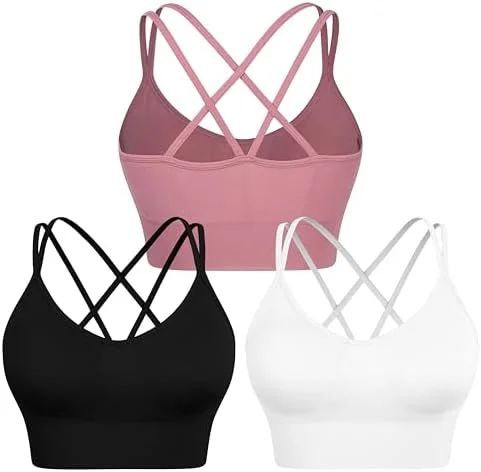 WANAYOU Women Strappy Sports Bra for WomenCross Back Sports Bra