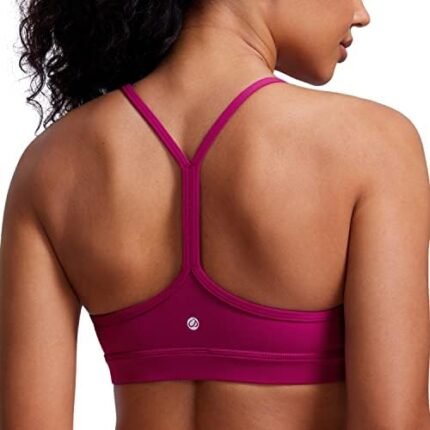 CRZ YOGA Butterluxe Womens Y Back Sports Bra – Padded Racerback Low Impact Spaghetti Thin Strap Workout Yoga Bra