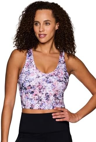 RBX Active Women’s Bra Top, Athletic Yoga Crop Tank Top with Built in Shelf Bra