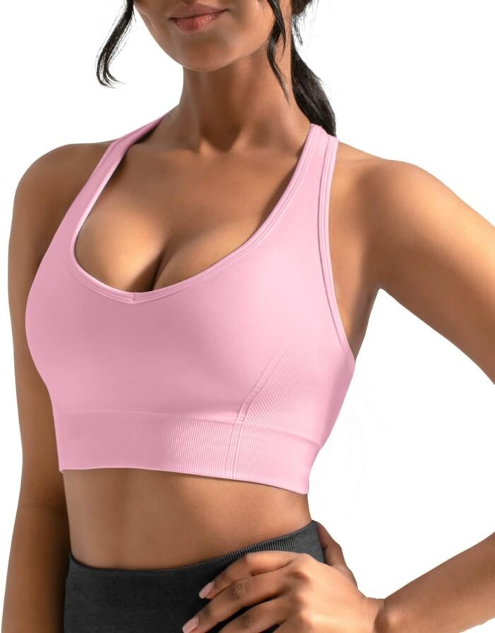 CELER Sports Bras for Women Racerback Chemistry Seamless Workout Yoga Gym Fitness Bra with Removable Pads