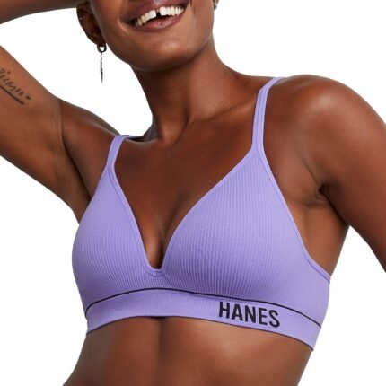 Hanes Women’s Originals Contour Wireless, Seamless Rib Bralette, ComfortFlex Fit