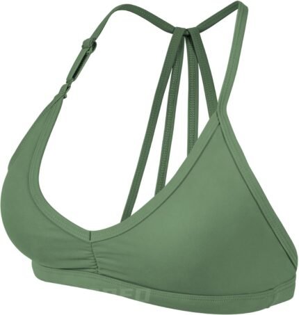 YEOREO Workout Sports Bras for Women Padded Strappy Open Back Gym Bra Light Impact Criss Cross Yoga Crop Top